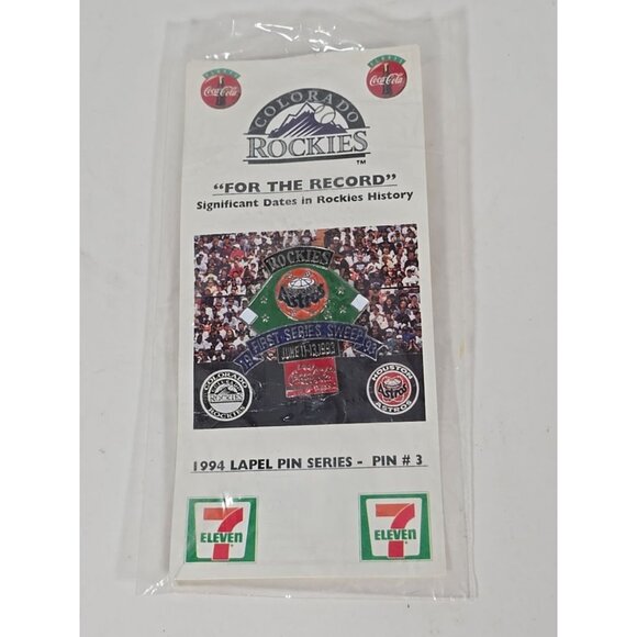 Colorado Rockies 1994 Lapel Pin Series Pin #3 Astros First Series Sweep 1993 - Picture 1 of 3